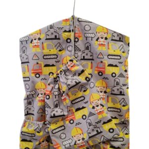 Ovizsák tornazsákkal szettben Szürke alapon citromsárga munkagép