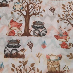 Pamutvászon Erdős - Róka-Mosómedve